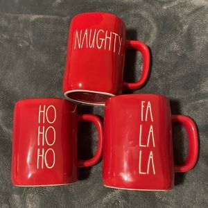 Rae Dunn Red Christmas Mugs